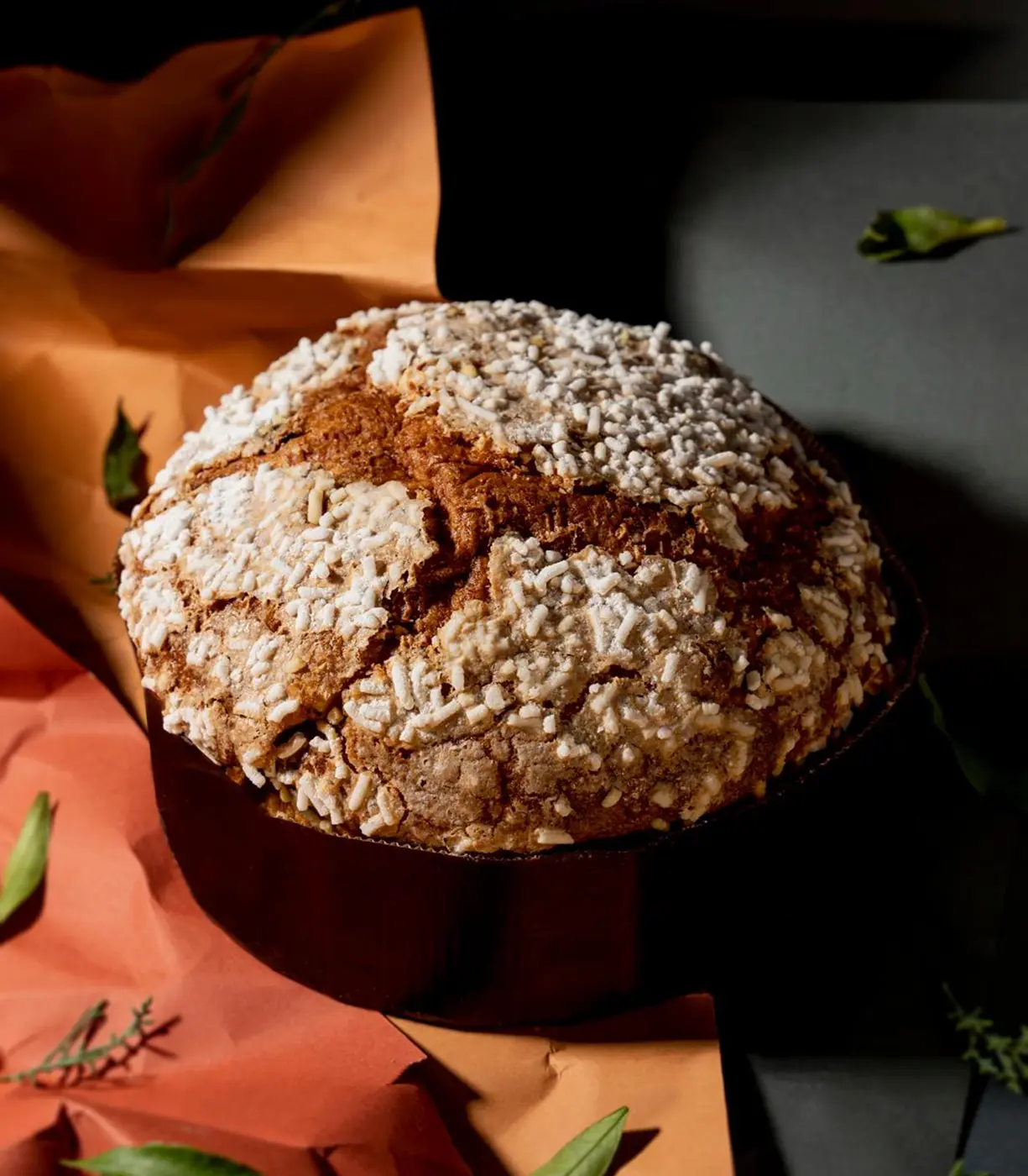 Artisanal Panettone filled with apricots